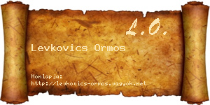 Levkovics Ormos névjegykártya